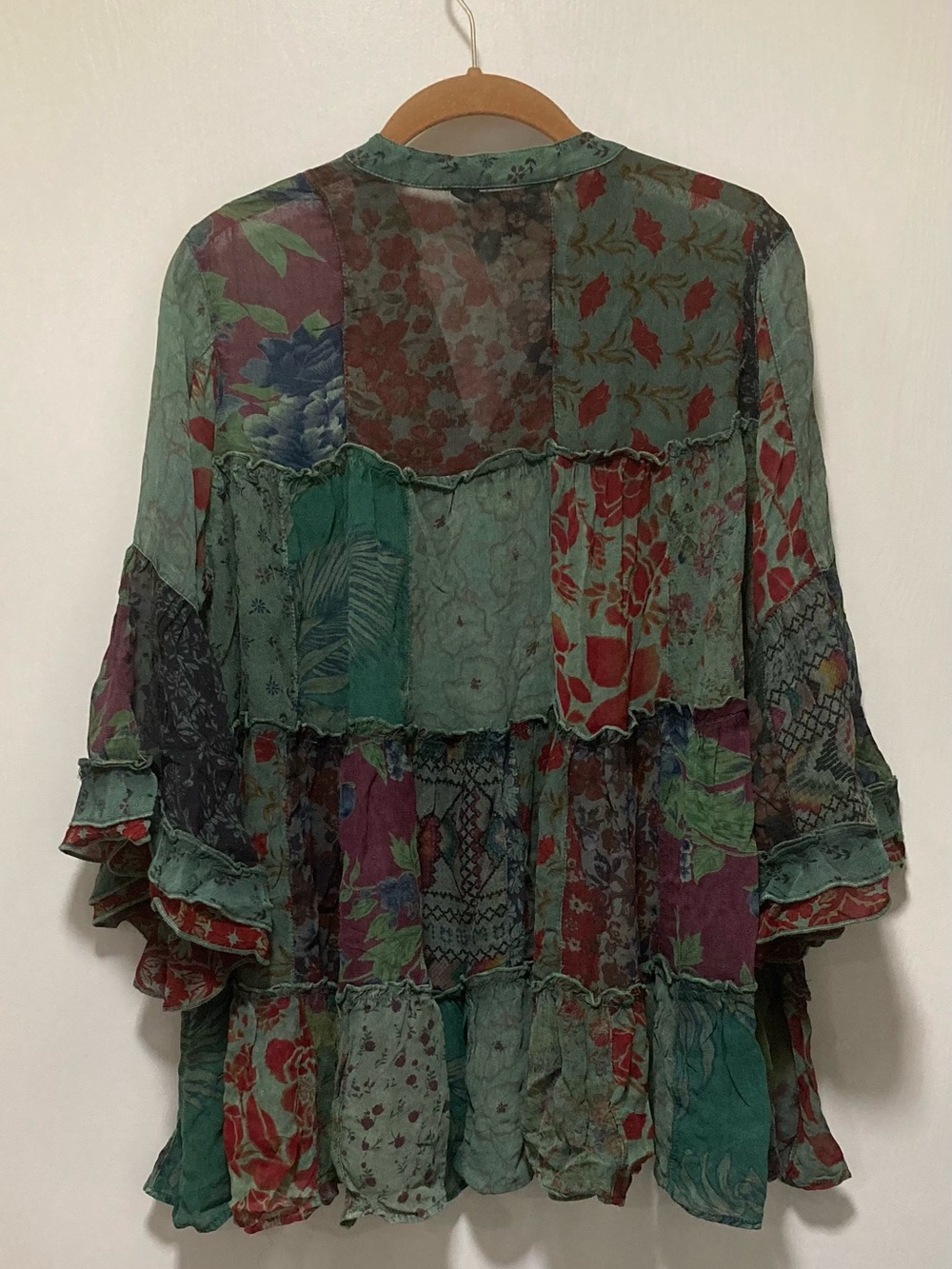 Young Threads Tiered Patchwork Ruffle Boho Tunic - Picture 4 of 4